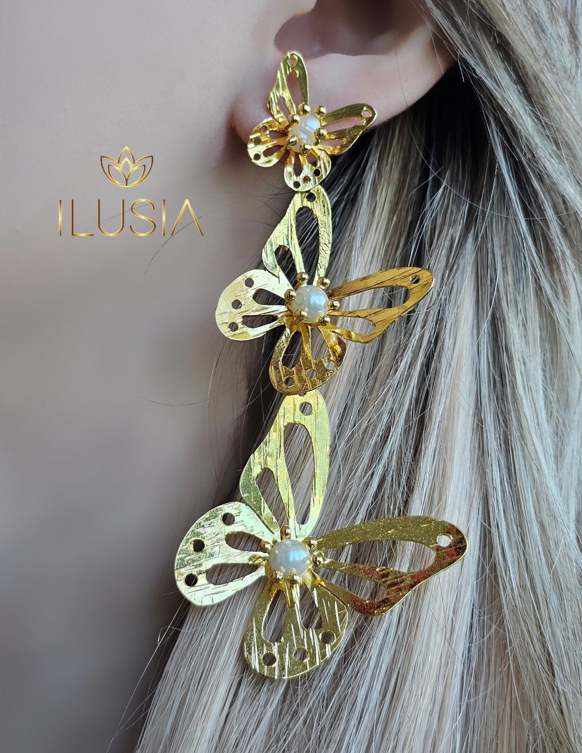 Pearls butterflies Earrings