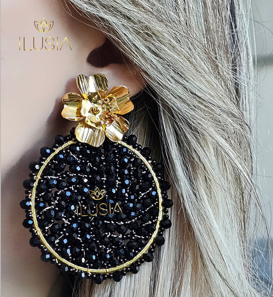 Evy Black Big Earrings