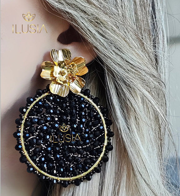 Evy Black Big Earrings
