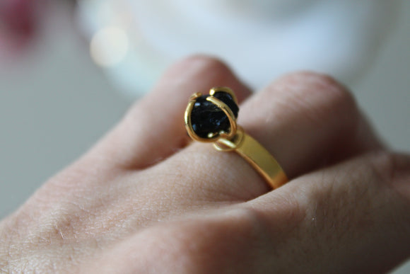 Black tourmaline Ring