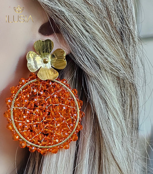 Evy Orange Earrings
