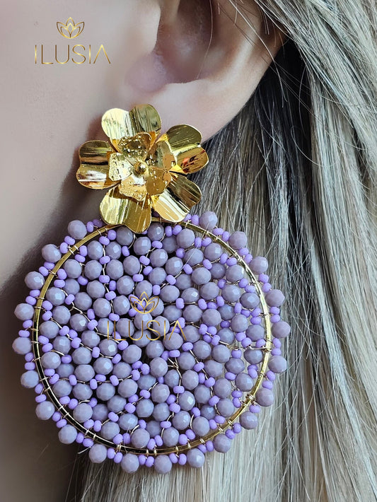 Evy Light Purple Big Earrings