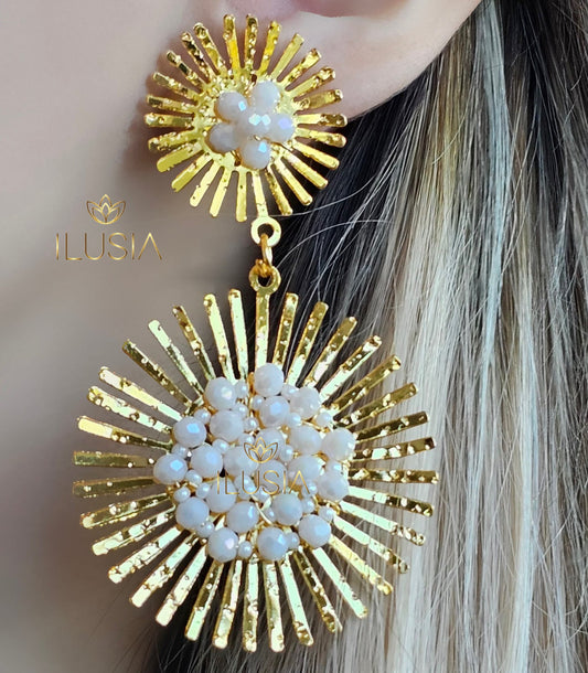 Destello White Earrings