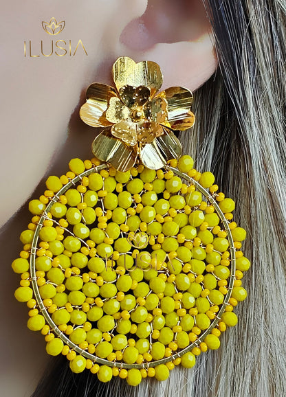 Evy Yellow big earrings