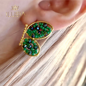 Mia Earrings (Dark green)