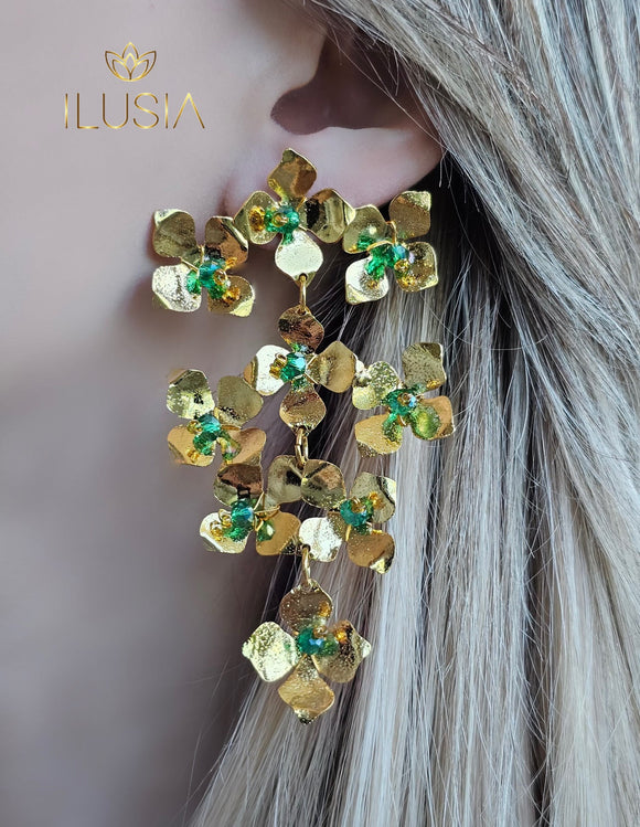 Cascada Green big Earrings