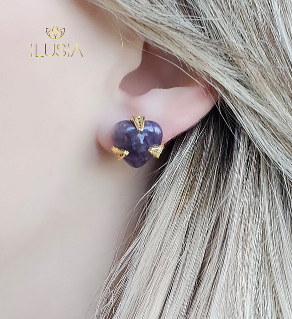 Amethyst heart Earrings