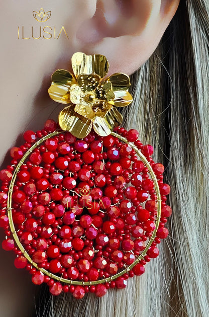 Evy Red Big Earrings