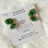 Mia Earrings (Dark green)