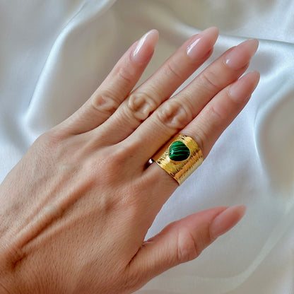 Julieta Malachite Ring
