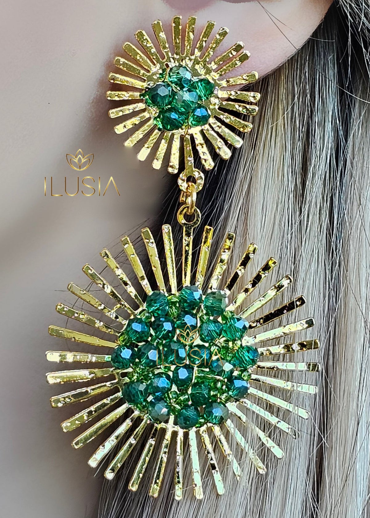 Destello green earrings